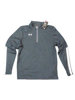 Under Armour Mens Black 1/4 Zip Pullover With White Stripes - Size S
